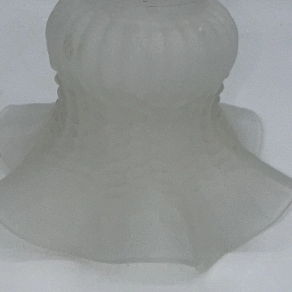 Vintage Glass Globe  Ceiling Fan Shade Frosted Tulip Light Ruffled Edge